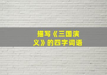 描写《三国演义》的四字词语