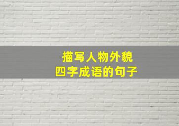 描写人物外貌四字成语的句子