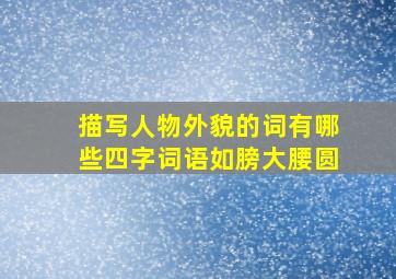 描写人物外貌的词有哪些四字词语如膀大腰圆