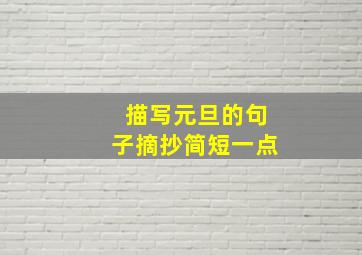 描写元旦的句子摘抄简短一点