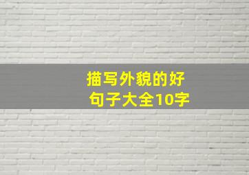 描写外貌的好句子大全10字