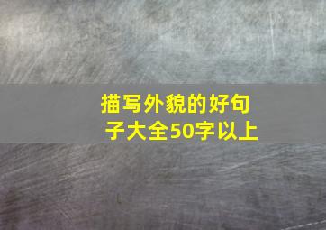 描写外貌的好句子大全50字以上