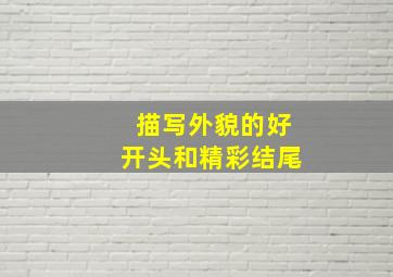 描写外貌的好开头和精彩结尾