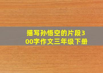 描写孙悟空的片段300字作文三年级下册