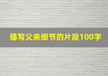 描写父亲细节的片段100字