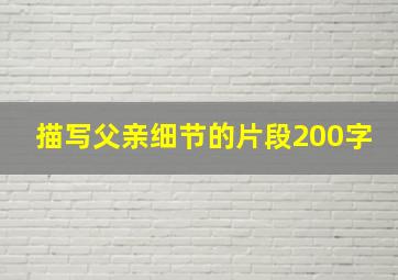 描写父亲细节的片段200字