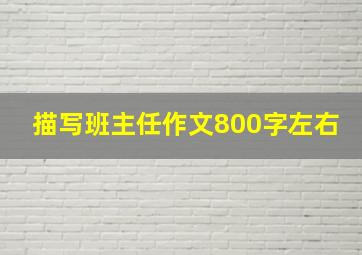 描写班主任作文800字左右