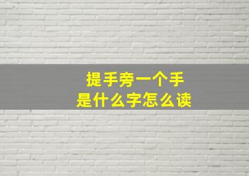 提手旁一个手是什么字怎么读