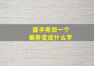 提手旁加一个偏旁变成什么字