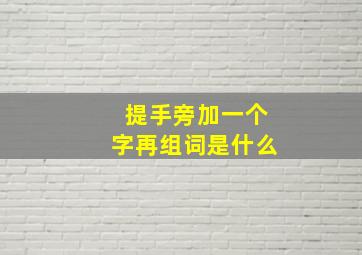 提手旁加一个字再组词是什么