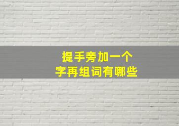 提手旁加一个字再组词有哪些