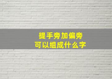 提手旁加偏旁可以组成什么字