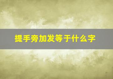 提手旁加发等于什么字