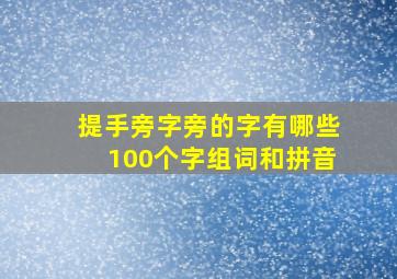 提手旁字旁的字有哪些100个字组词和拼音