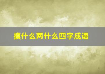 摸什么两什么四字成语