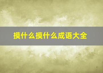 摸什么摸什么成语大全