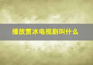 播放贾冰电视剧叫什么