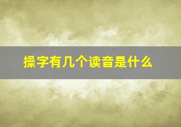 操字有几个读音是什么