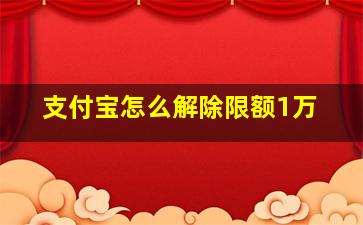 支付宝怎么解除限额1万