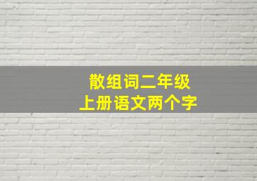 散组词二年级上册语文两个字