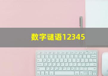 数字谜语12345