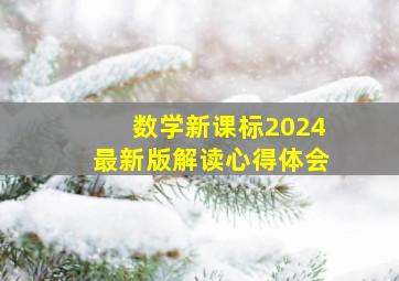 数学新课标2024最新版解读心得体会