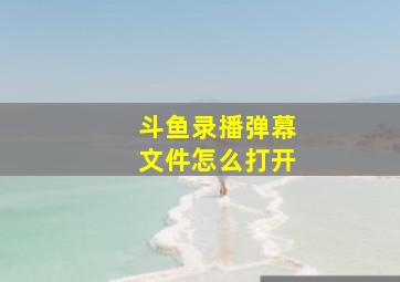 斗鱼录播弹幕文件怎么打开