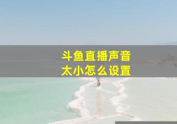 斗鱼直播声音太小怎么设置