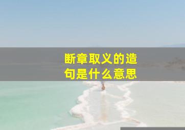 断章取义的造句是什么意思