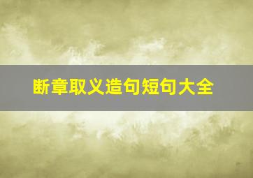 断章取义造句短句大全