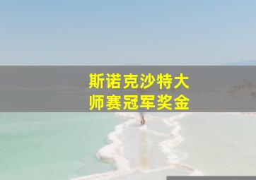 斯诺克沙特大师赛冠军奖金