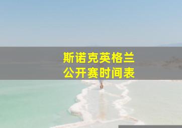 斯诺克英格兰公开赛时间表