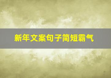 新年文案句子简短霸气