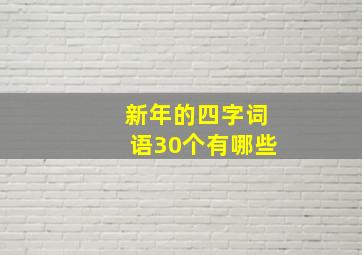 新年的四字词语30个有哪些