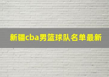 新疆cba男篮球队名单最新