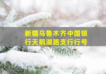 新疆乌鲁木齐中国银行天鹅湖路支行行号