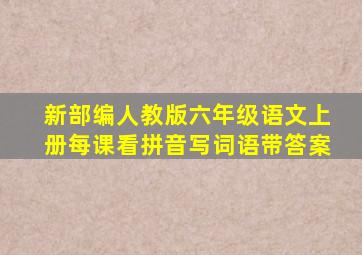 新部编人教版六年级语文上册每课看拼音写词语带答案