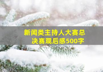 新闻类主持人大赛总决赛观后感500字