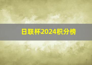 日联杯2024积分榜