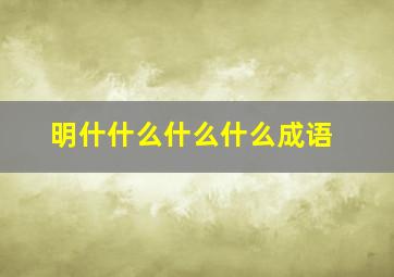 明什什么什么什么成语