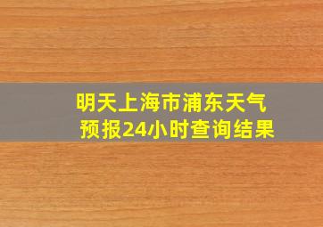 明天上海市浦东天气预报24小时查询结果