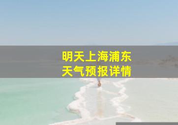 明天上海浦东天气预报详情