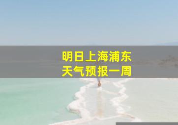 明日上海浦东天气预报一周