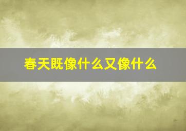 春天既像什么又像什么