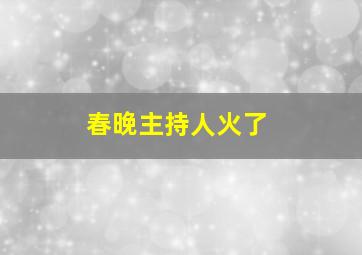 春晚主持人火了