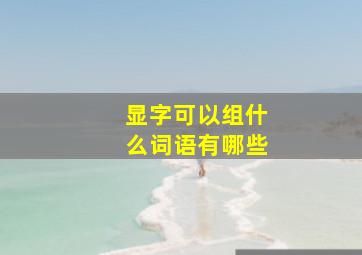 显字可以组什么词语有哪些