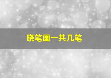 晓笔画一共几笔