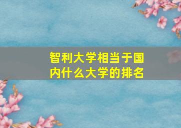 智利大学相当于国内什么大学的排名