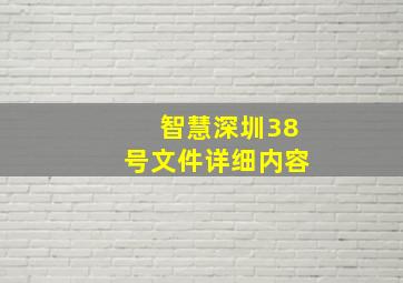 智慧深圳38号文件详细内容