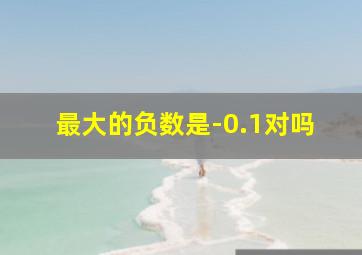 最大的负数是-0.1对吗